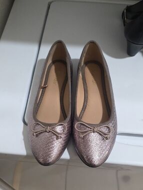 Women's Glitter Ballet Flats - Rose Gold